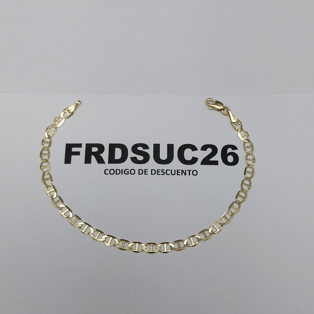 PULSERAS TEJIDO MARINERA ORO 14K 18 CM 2.8 GR (NUEVO)