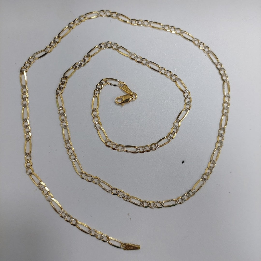 CADENAS TEJIDO 3X1 DIAMANTADO ORO 10K 55 CM 6.2 GR (NUEVO)