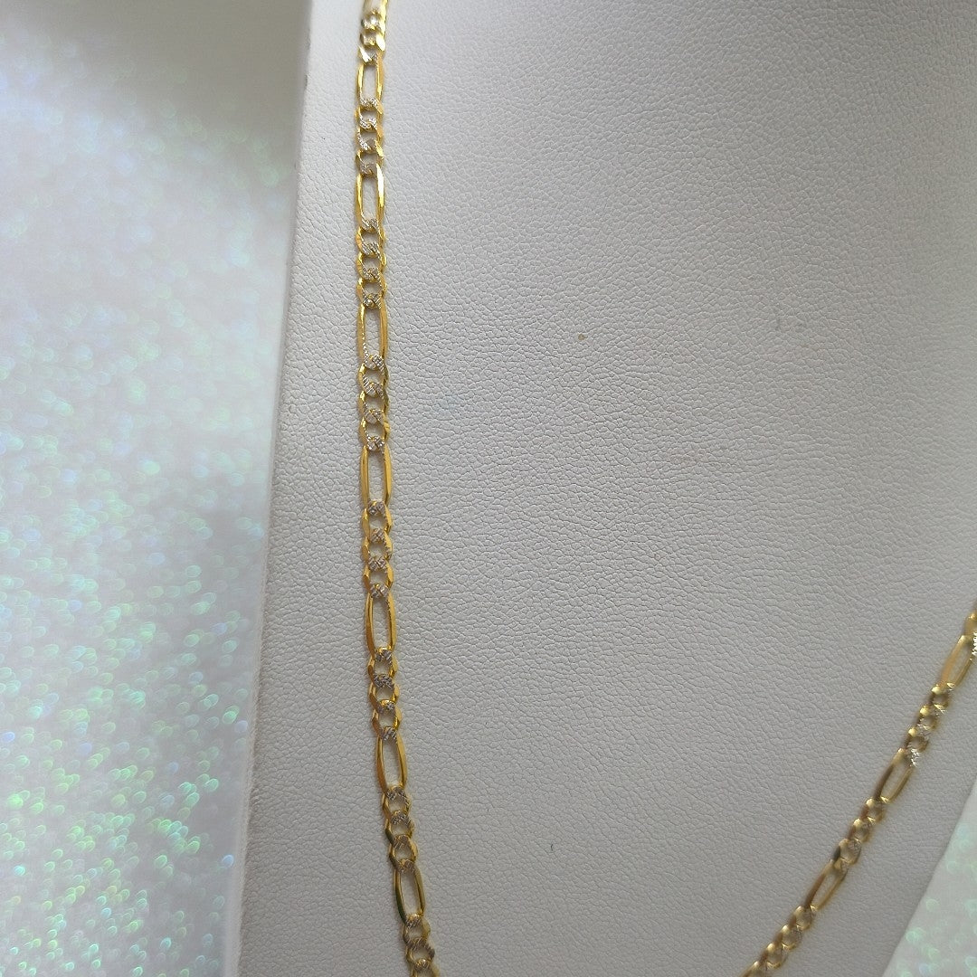 CADENAS TEJIDO 3X1 DIAMANTADO ORO 10K 55 CM 6.1 GR (NUEVO)
