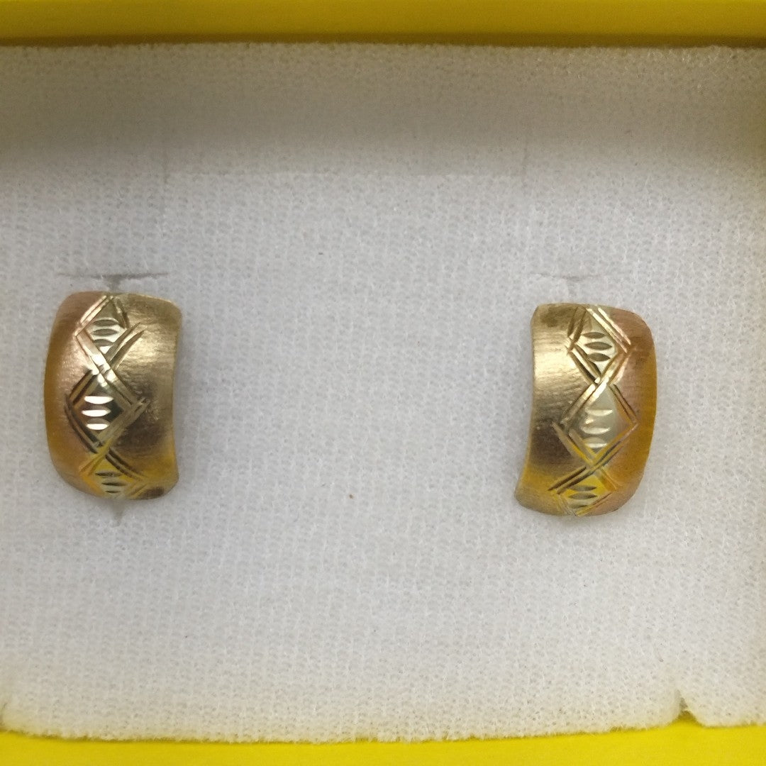 ARETES PAR ORO, ORO COMBINADO 10 K 2.7 GRMS (SEMINUEVO)