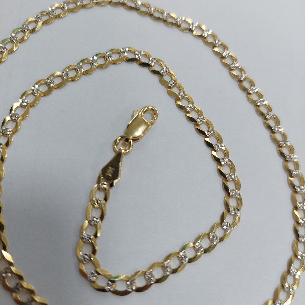 CADENAS BARBADA DIAMANTADA ORO 14K 55 CM 9 GR (NUEVO)