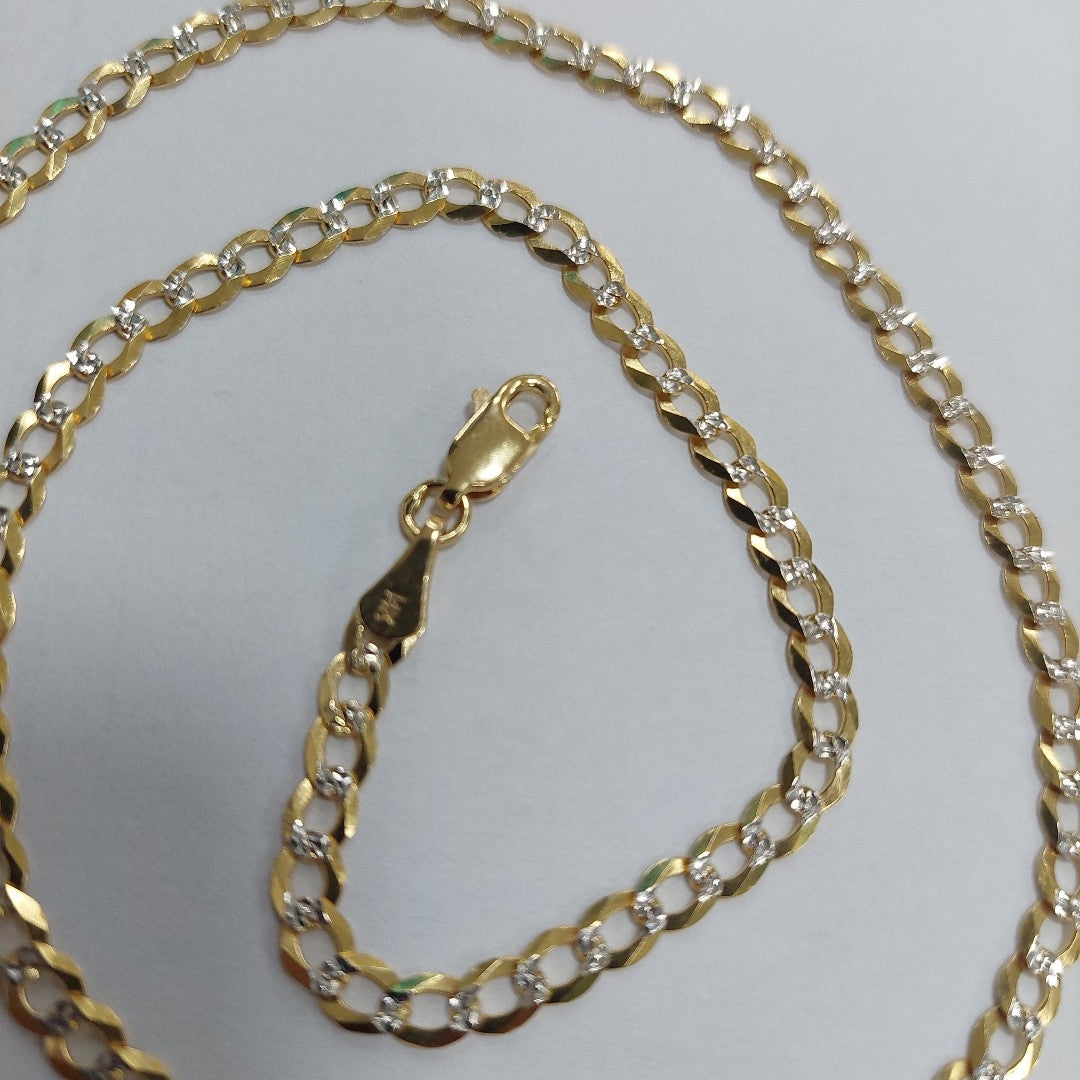 CADENAS BARBADA DIAMANTADA ORO 14K 55 CM 9 GR (NUEVO)