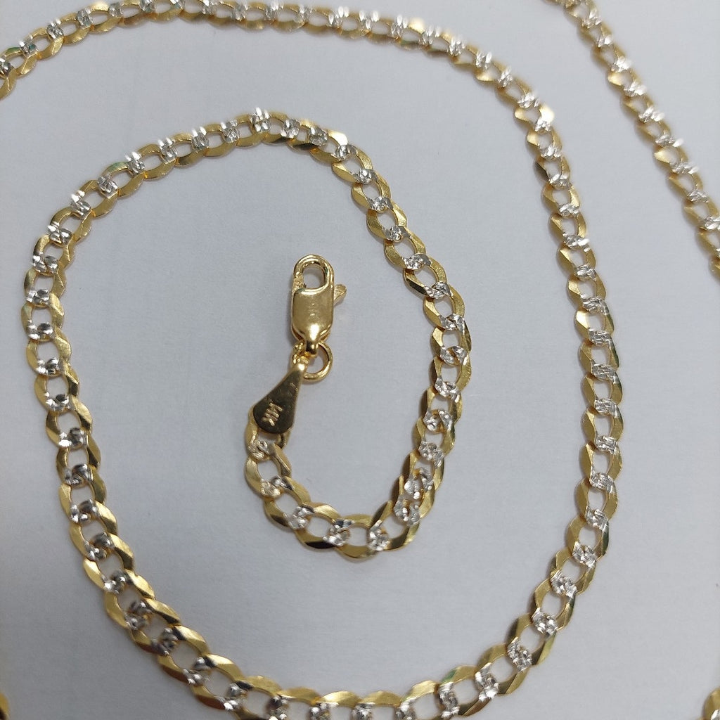 CADENAS BARBADA DIAMANTADA ORO 14K 55 CM 8.6 GR (NUEVO)