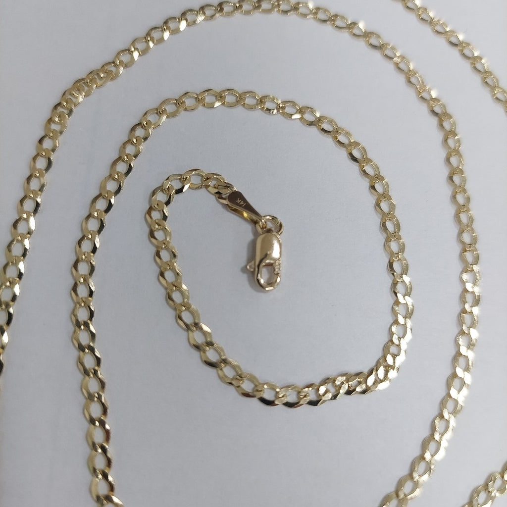 CADENAS TEJIDO BARBADA ORO 14K 60 CM 5.4 GR (NUEVO)