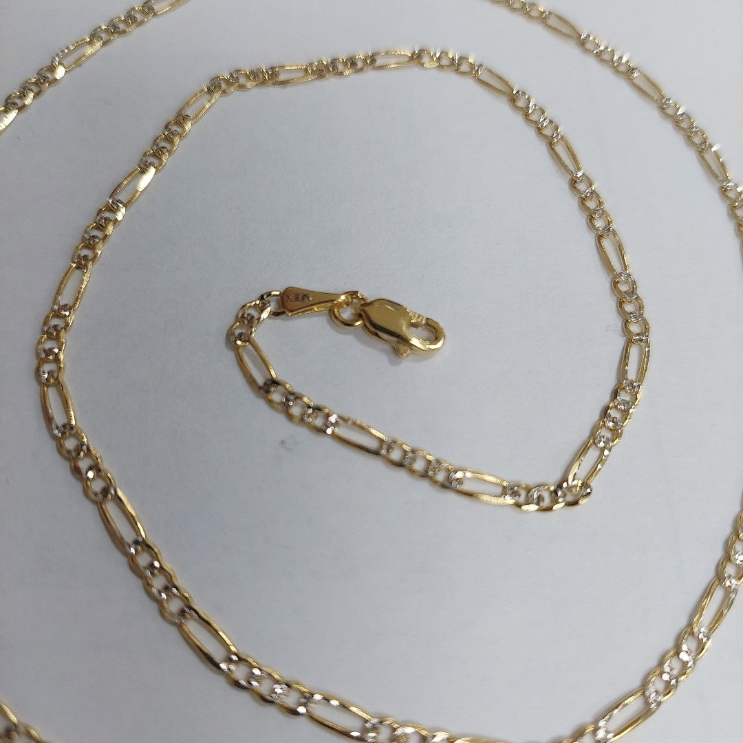 CADENAS TEJIDO 3X1 DIAMANTADA ORO 14K 55 CM 4.5 GR (NUEVO)
