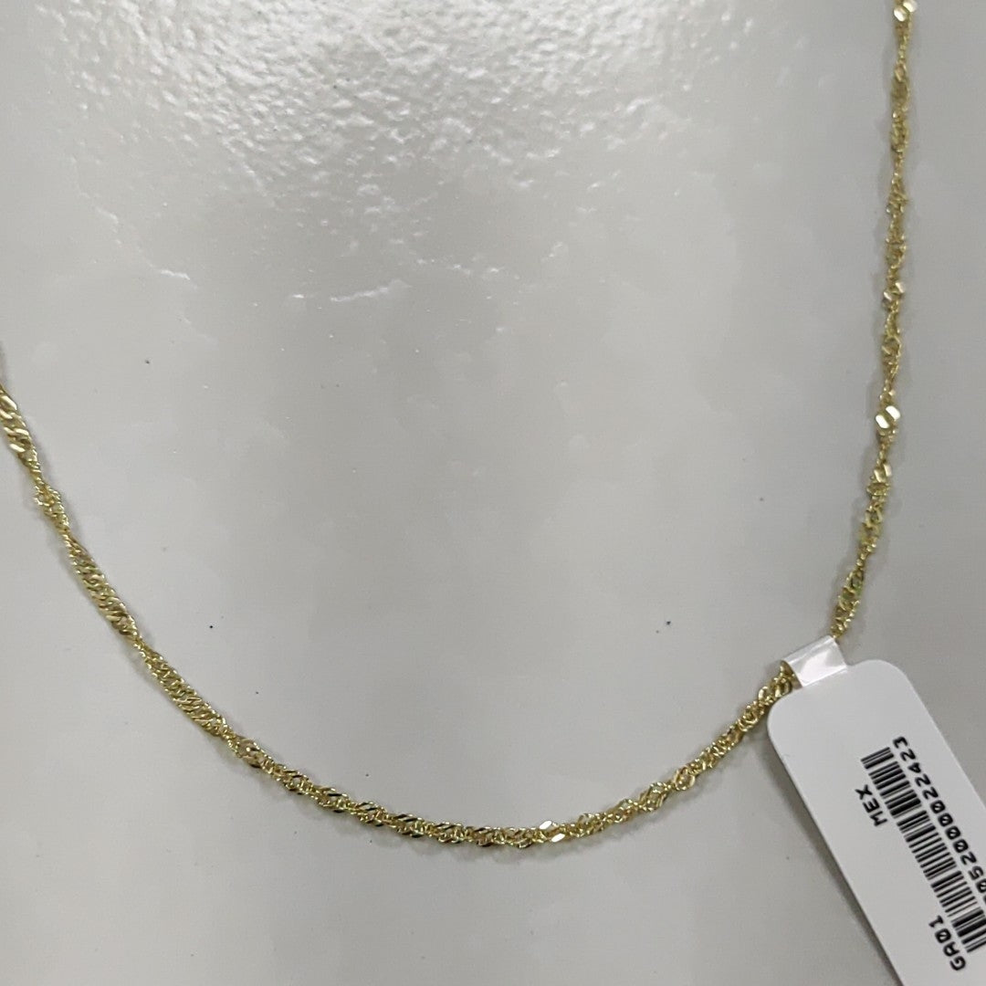 CADENAS TEJIDO MEDIO TZL ORO 14K 55 CM 3.1 GR (NUEVO)