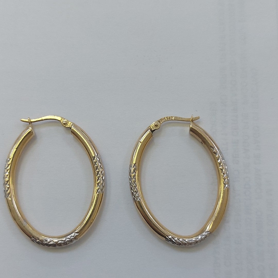 ARRACADAS PAR ORO COMBINADO 14 K 2.6 GRMS (SEMINUEVO)