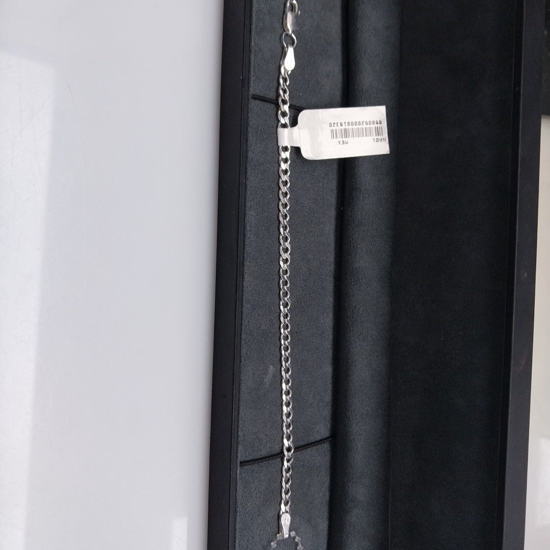 PULSERA TEJIDO BARBADA PLATA .925 16 CM 4.1 GR (NUEVO)