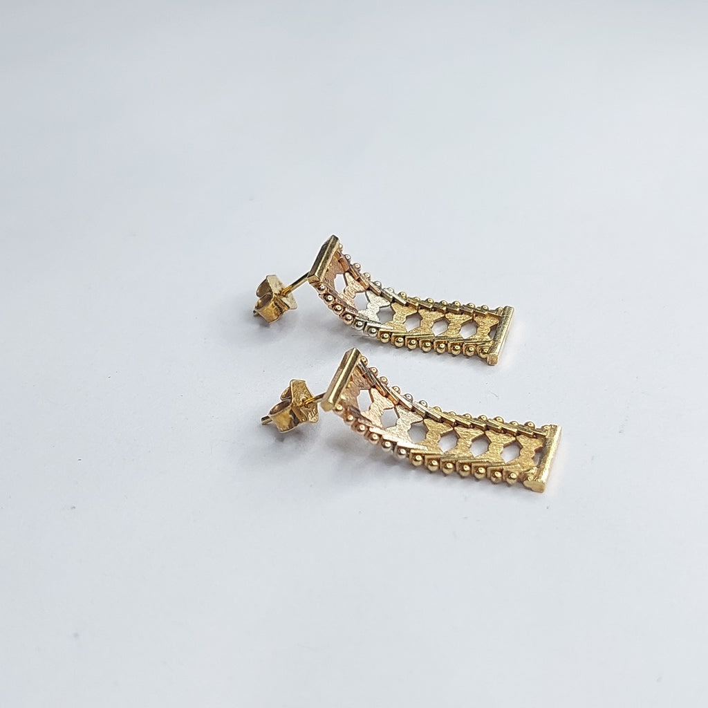 BROQUELES PAR ORO, ORO COMBINADO 14 K 3 GRMS (SEMINUEVO)