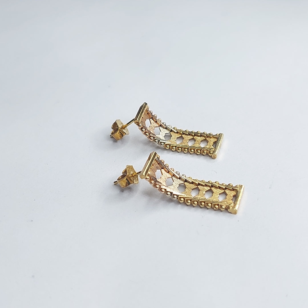 BROQUELES PAR ORO, ORO COMBINADO 14 K 3 GRMS (SEMINUEVO)