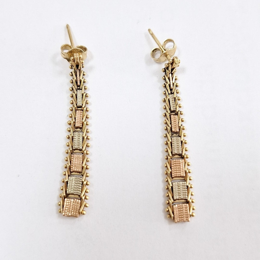 ARETES PAR ORO COMBINADO 14 K 4,40 GRMS (SEMINUEVO)