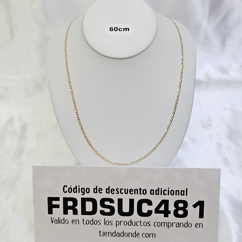 CADENAS TEJIDO BARBADA ORO 14K 60 CM 5.4 GR (NUEVO)