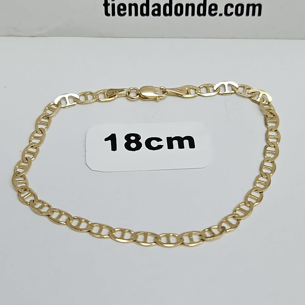 PULSERAS TEJIDO MARINERA ORO 14K 16 CM 2.9 GR (NUEVO)