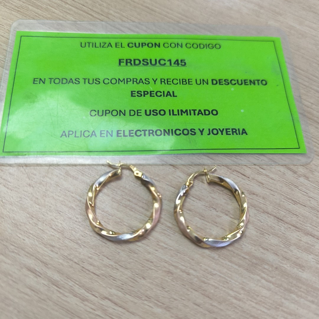 ARRACADAS PAR ORO 14 K 3.4 GRMS (SEMINUEVO)
