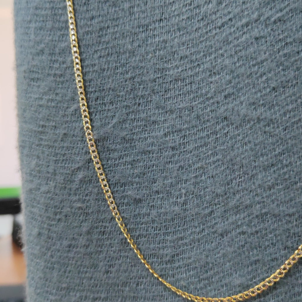 CADENAS BARBADA DIAMANTADA ORO 14K 55 CM 5.8 GR (NUEVO)