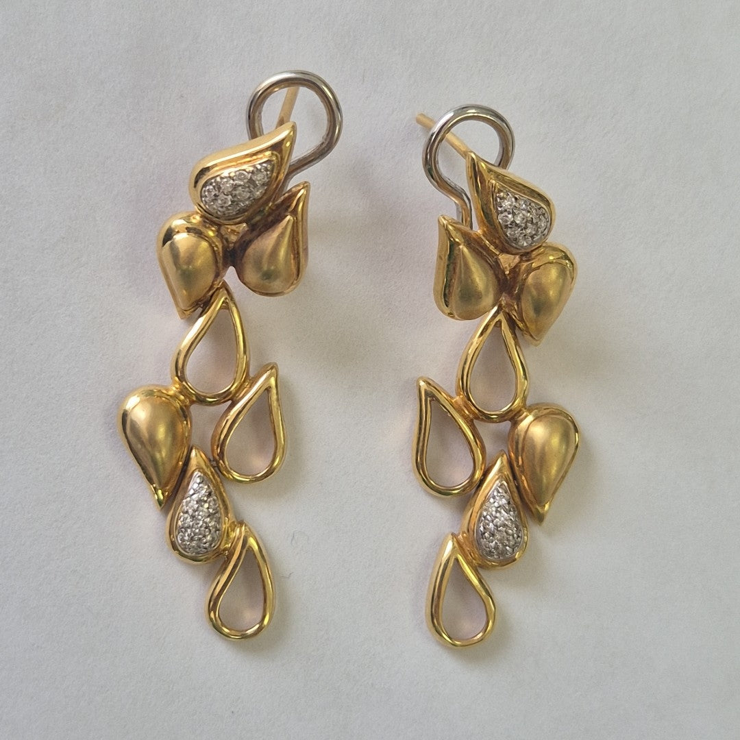 ARETES PAR ORO, ORO COMBINADO 18 K 10.9 GRMS (SEMINUEVO)
