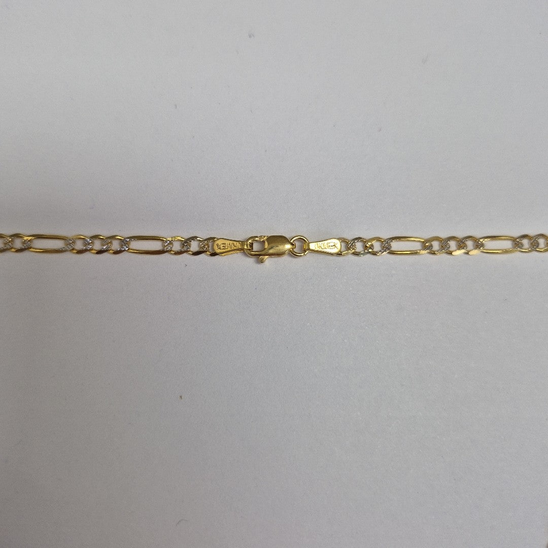 CADENAS TEJIDO 3X1 DIAMANTADO ORO 10K 50 CM 5.7 GR (NUEVO)