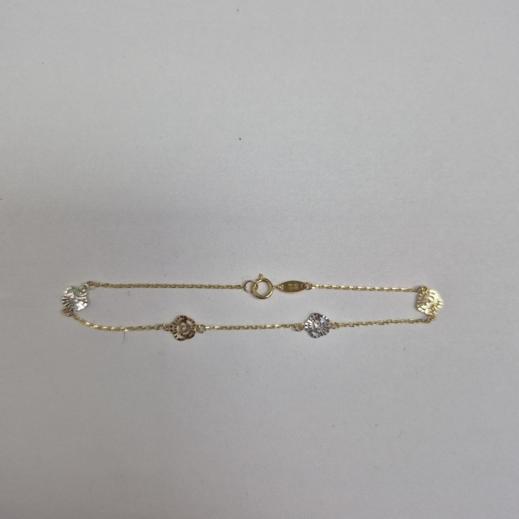 PULSERAS TEJIDO ESPECIAL C/DIJE ORO 10K 18 CM 1.1 GR (NUEVO)