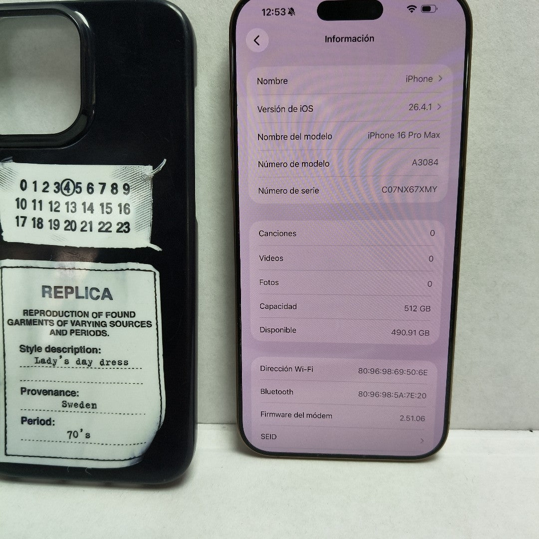 CELULAR APPLE IPHONE 16 PRO MAX A3084 (2024) 512 GB 8 GB RAM