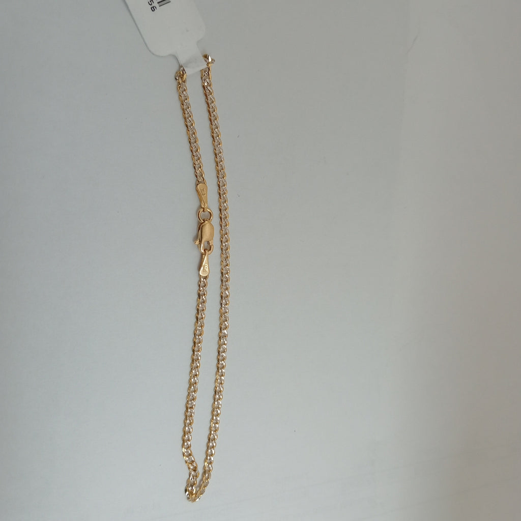 PULSERAS BARBADA DIAMANTADA ORO 14K 18 CM 2.4 GR (NUEVO)