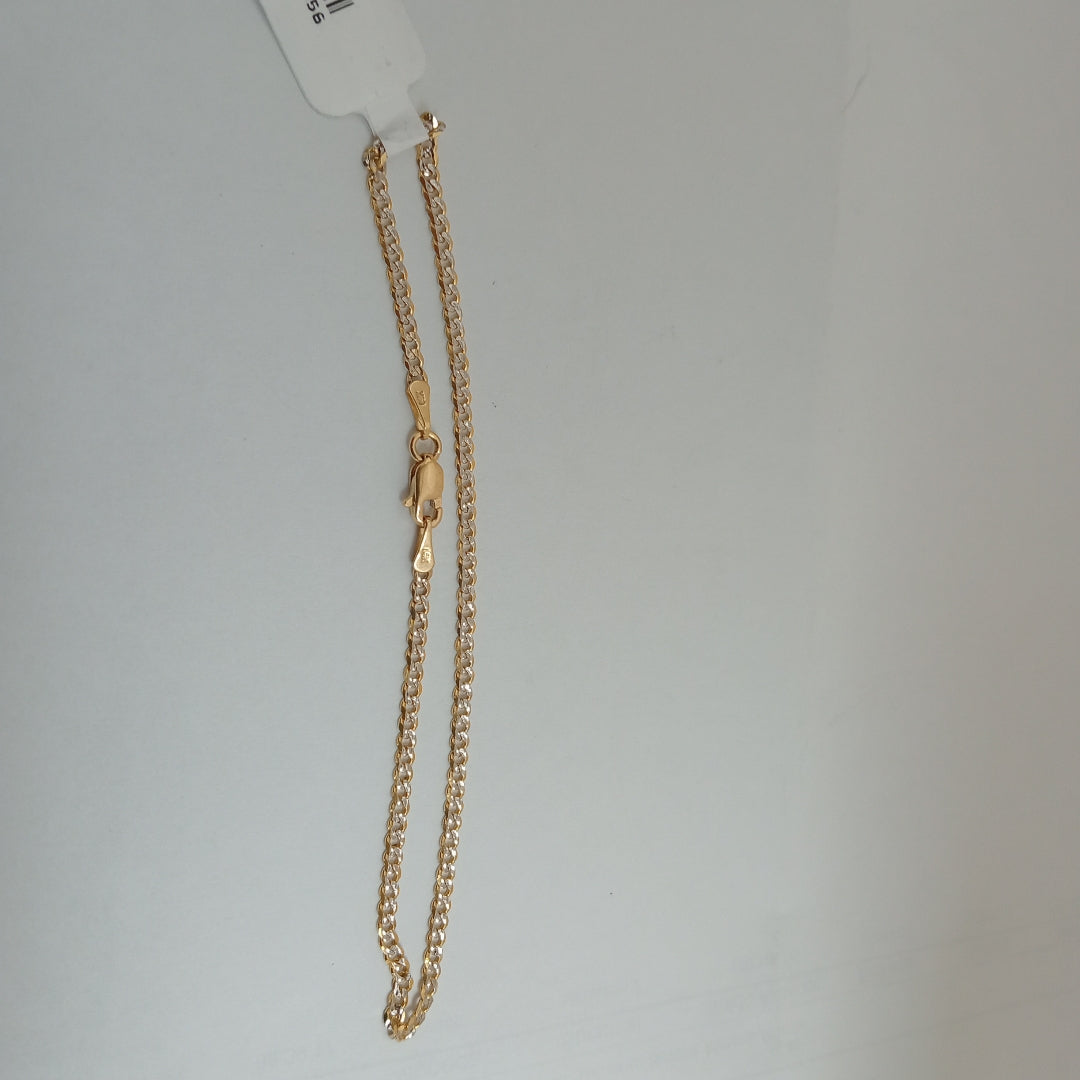 PULSERAS BARBADA DIAMANTADA ORO 14K 18 CM 2.4 GR (NUEVO)