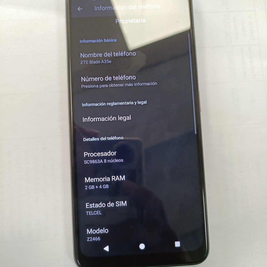 CELULAR ZTE BLADE A35E Z2466 (2024) 64 GB 2 GB RAM (SEMINUEVO)