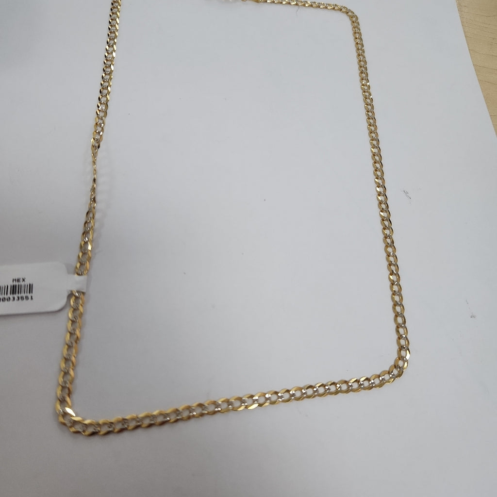 CADENAS BARBADA DIAMANTADA ORO 14K 55 CM 8.9 GR (NUEVO)