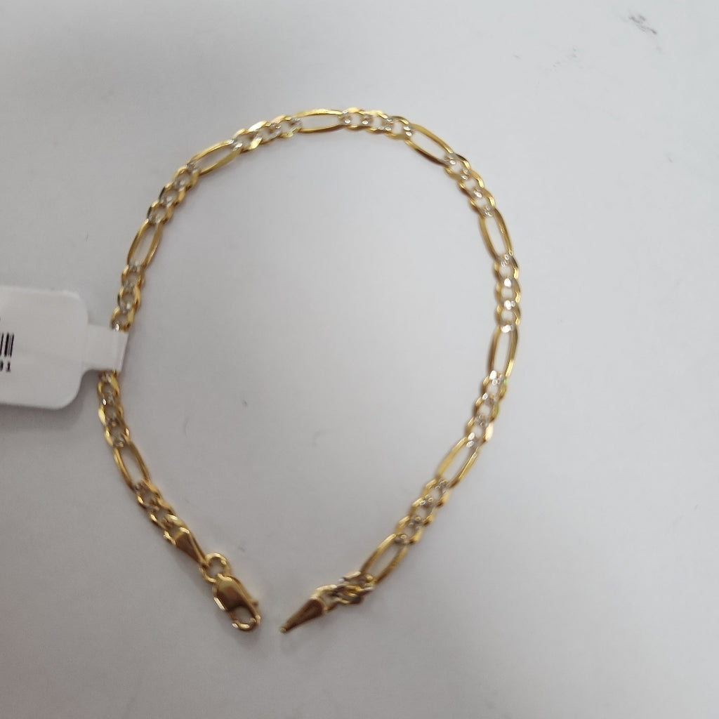 PULSERAS 3X1 DIAMANTADA ORO 14K 18 CM 2.9 GR (NUEVO)