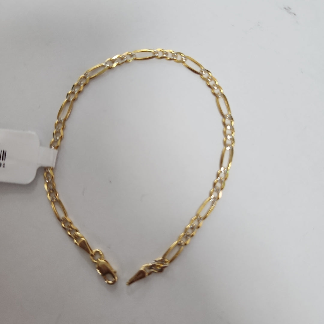 PULSERAS 3X1 DIAMANTADA ORO 14K 18 CM 2.9 GR (NUEVO)