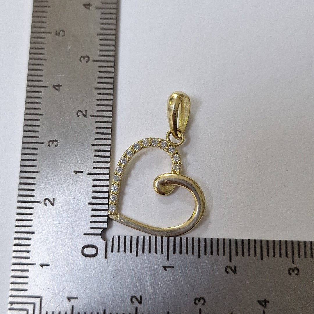 DIJES CORAZON C/CIRCONIA ORO 10K 1.3 GR (NUEVO)