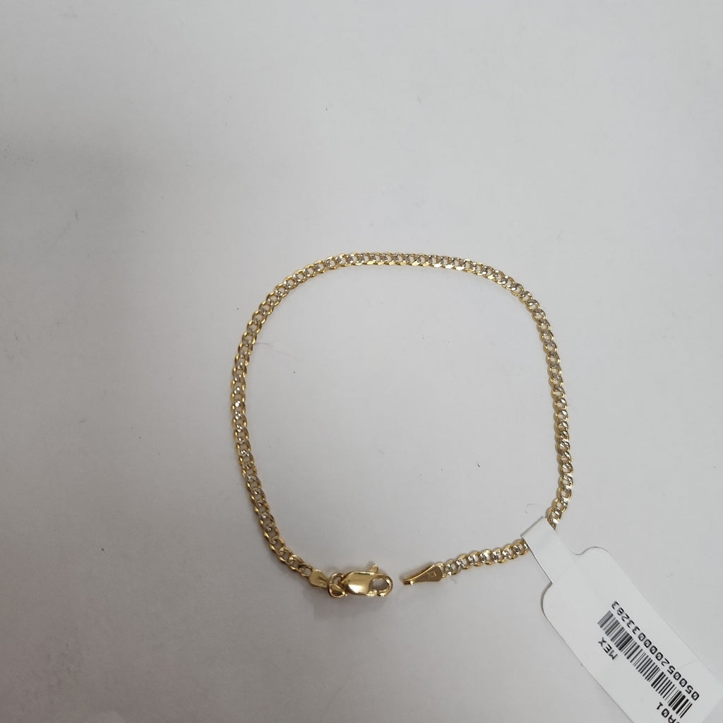 PULSERAS BARBADA DIAMANTADA ORO 14K 18 CM 2.2 GR (NUEVO)
