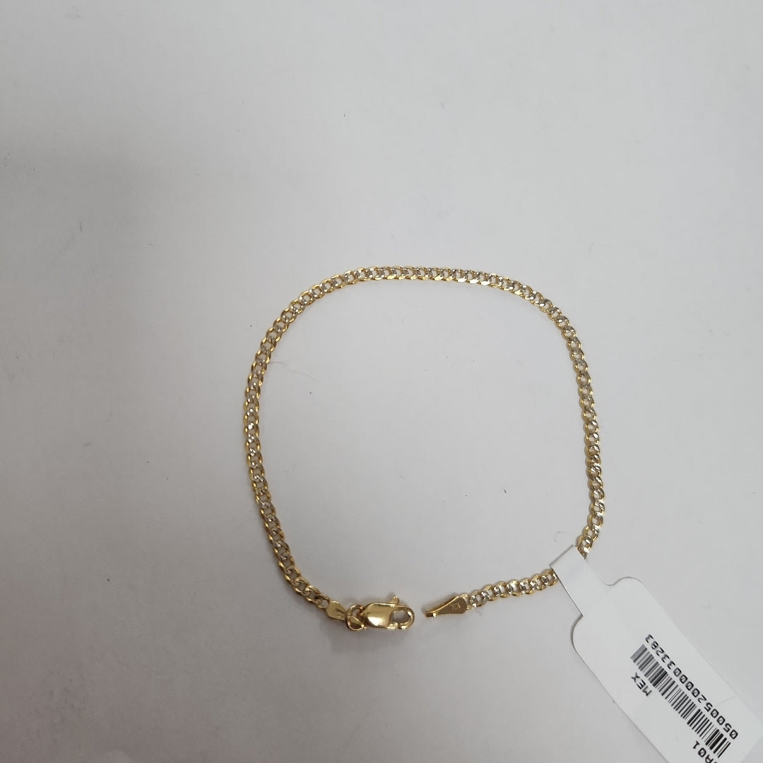 PULSERAS BARBADA DIAMANTADA ORO 14K 18 CM 2.2 GR (NUEVO)
