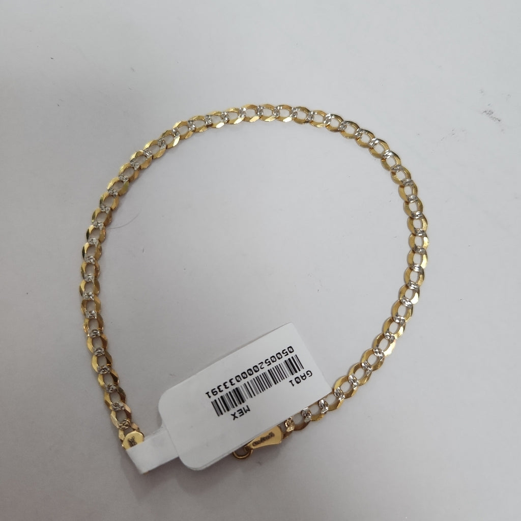 PULSERAS BARBADA DIAMANTADA ORO 14K 21 CM 3.5 GR (NUEVO)
