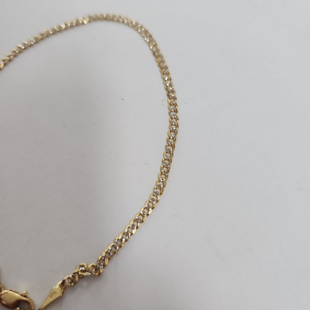 PULSERAS BARBADA DIAMANTADA ORO 14K 18 CM 2.5 GR (NUEVO)