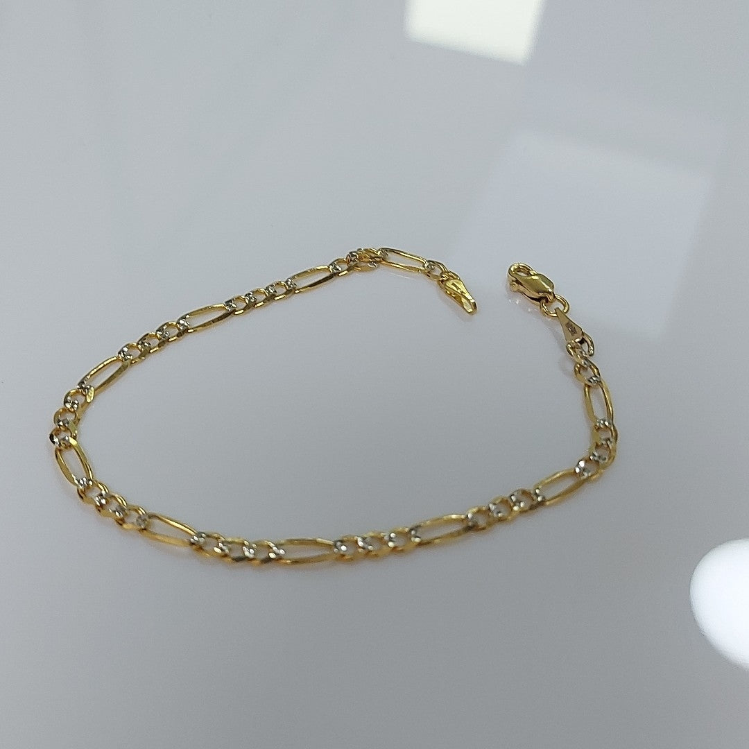 PULSERAS 3X1 DIAMANTADA ORO 14K 18 CM 3 GR (NUEVO)