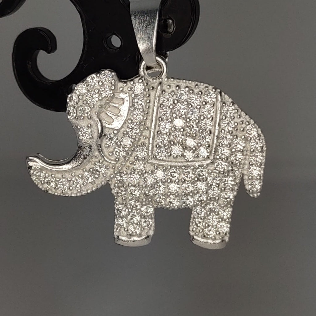 DIJE ELEFANTE C/CIRCONIAS PLATA .925 5 GR (NUEVO)