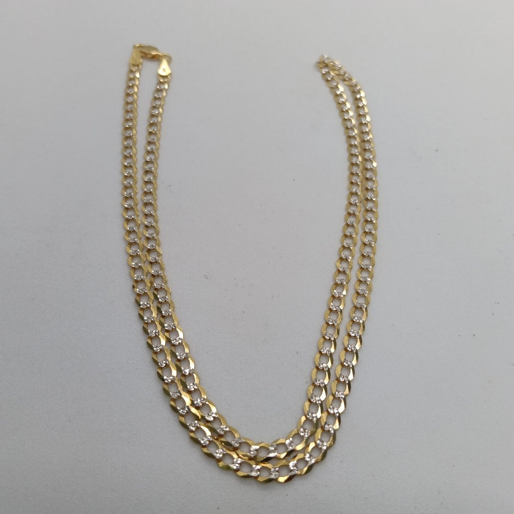 CADENAS BARBADA DIAMANTADA ORO 14K 55 CM 8.9 GR (NUEVO)