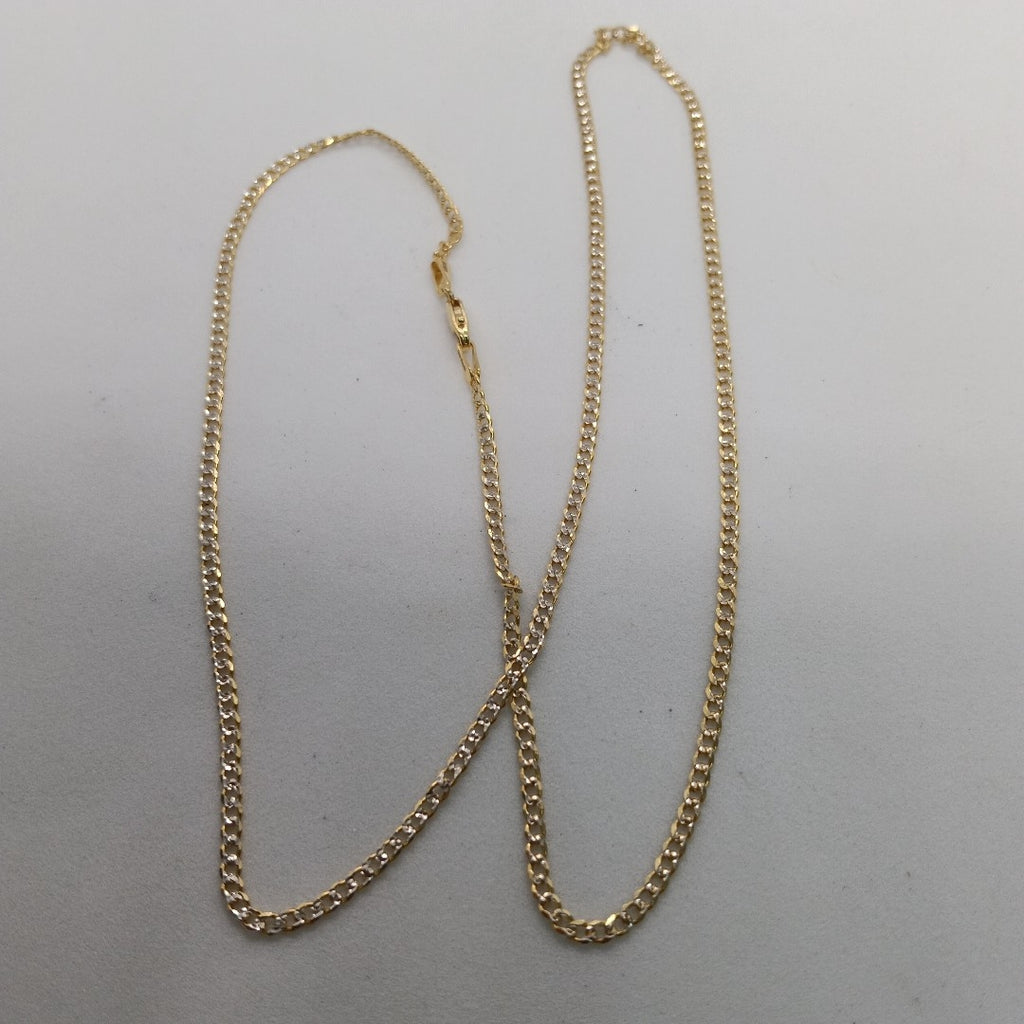 CADENAS BARBADA DIAMANTADA ORO 14K 55 CM 5.8 GR (NUEVO)