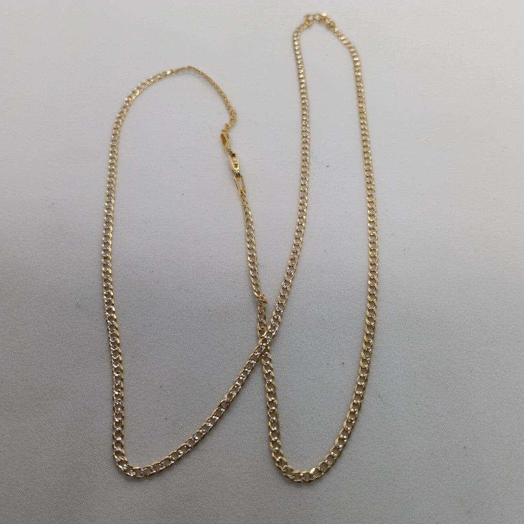 CADENAS BARBADA DIAMANTADA ORO 14K 55 CM 5.8 GR (NUEVO)