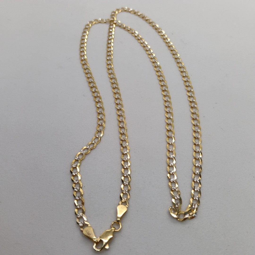 CADENAS BARBADA DIAMANTADA ORO 14K 60 CM 9.5 GR (NUEVO)