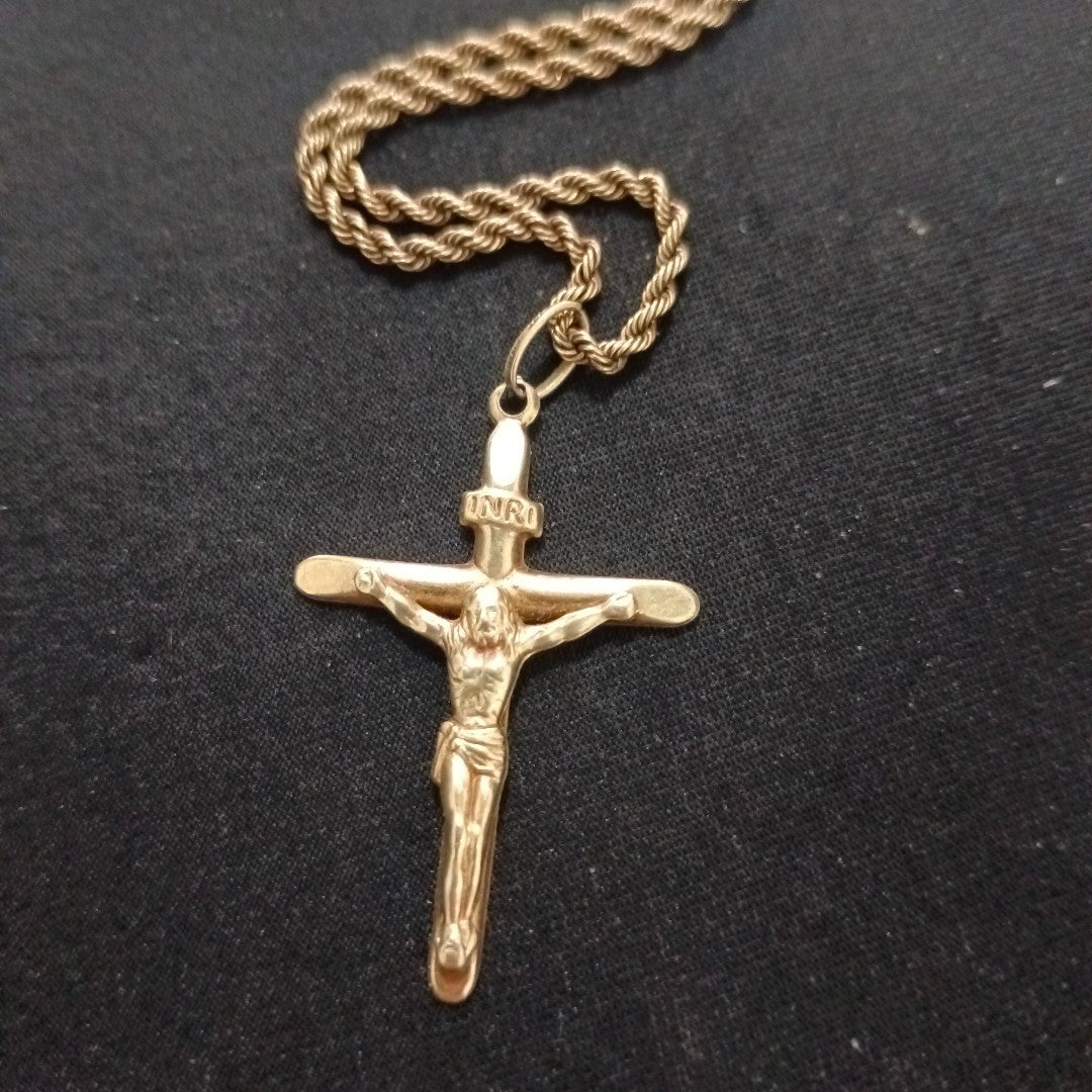 CADENA, CRUZ ORO 14 K 10.9 GRMS (SEMINUEVO)