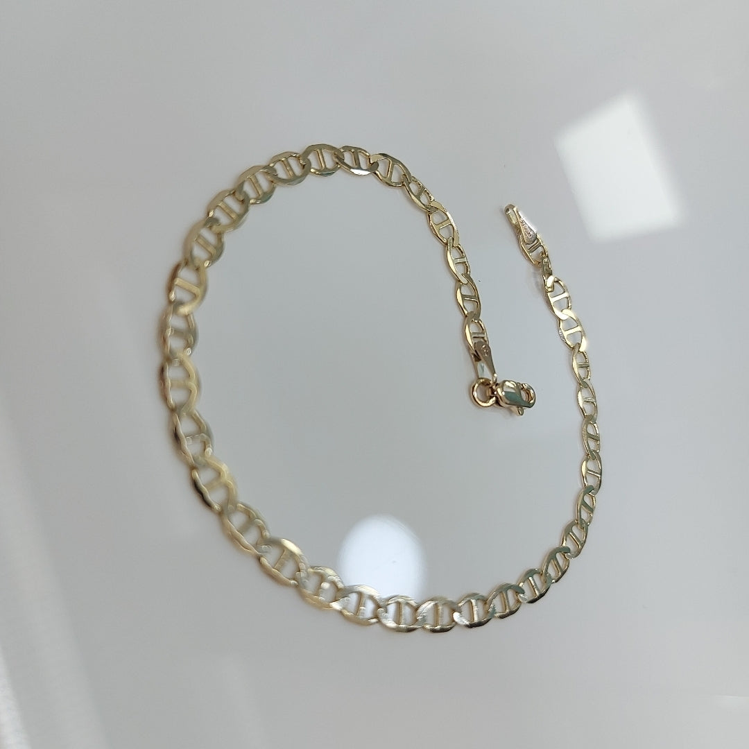 PULSERAS TEJIDO MARINERA ORO 14K 21 CM 3.2 GR (NUEVO)