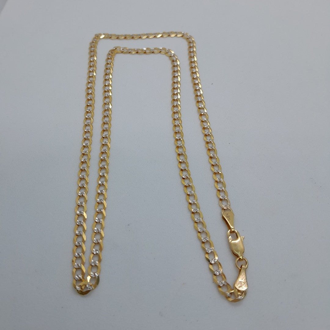 CADENAS BARBADA DIAMANTADA ORO 14K 55 CM 9 GR (NUEVO)