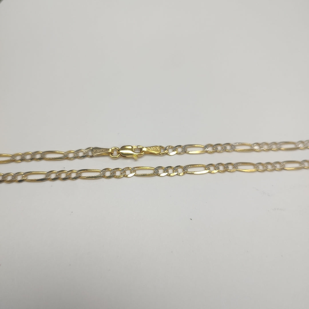 CADENAS TEJIDO 3X1 DIAMANTADO ORO 10K 50 CM 5.6 GR (NUEVO)