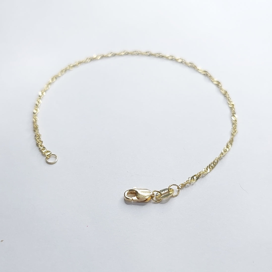 PULSERAS TEJIDO MEDIO TZL ORO 14K 18 CM 1.3 GR (NUEVO)