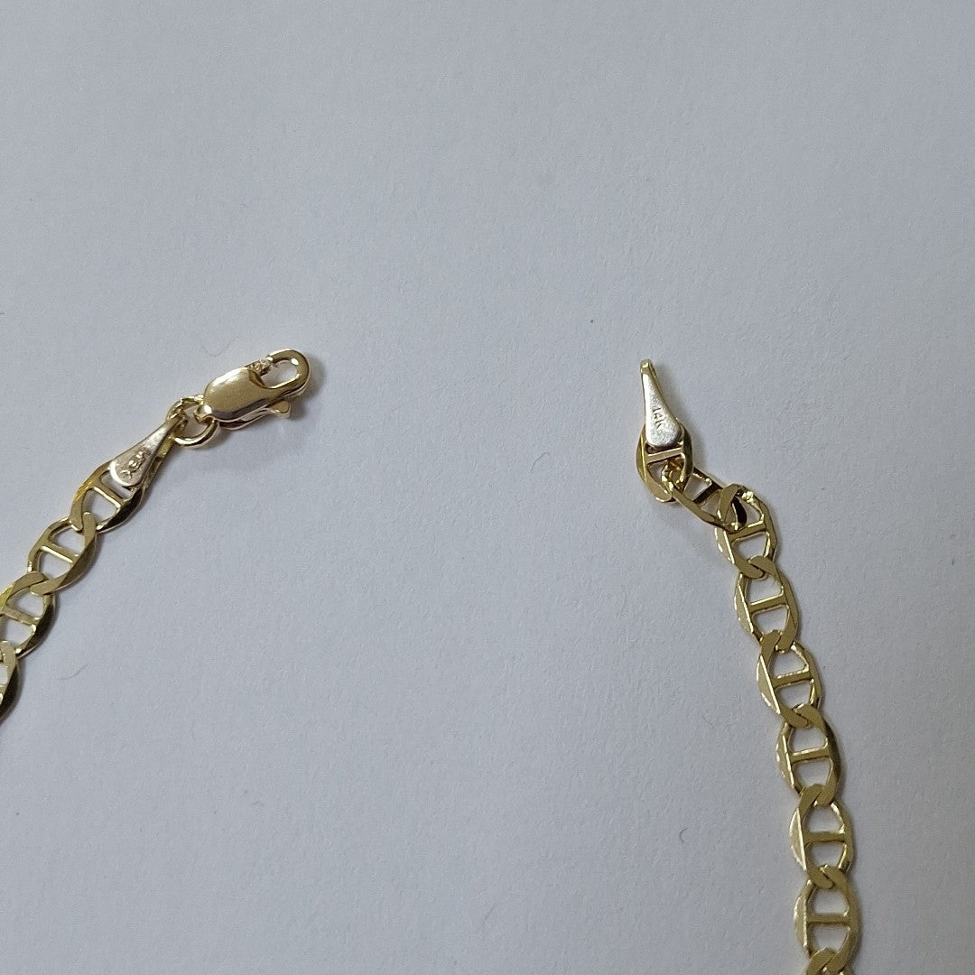 PULSERAS TEJIDO MARINERA ORO 14K 18 CM 2.9 GR (NUEVO)