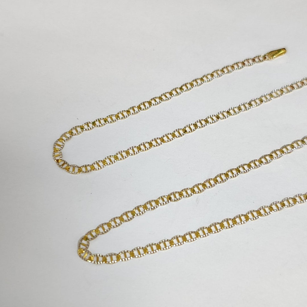 CADENAS TEJIDO GUCHI DIAMANTADO ORO 10K 55 CM 4 GR (NUEVO)
