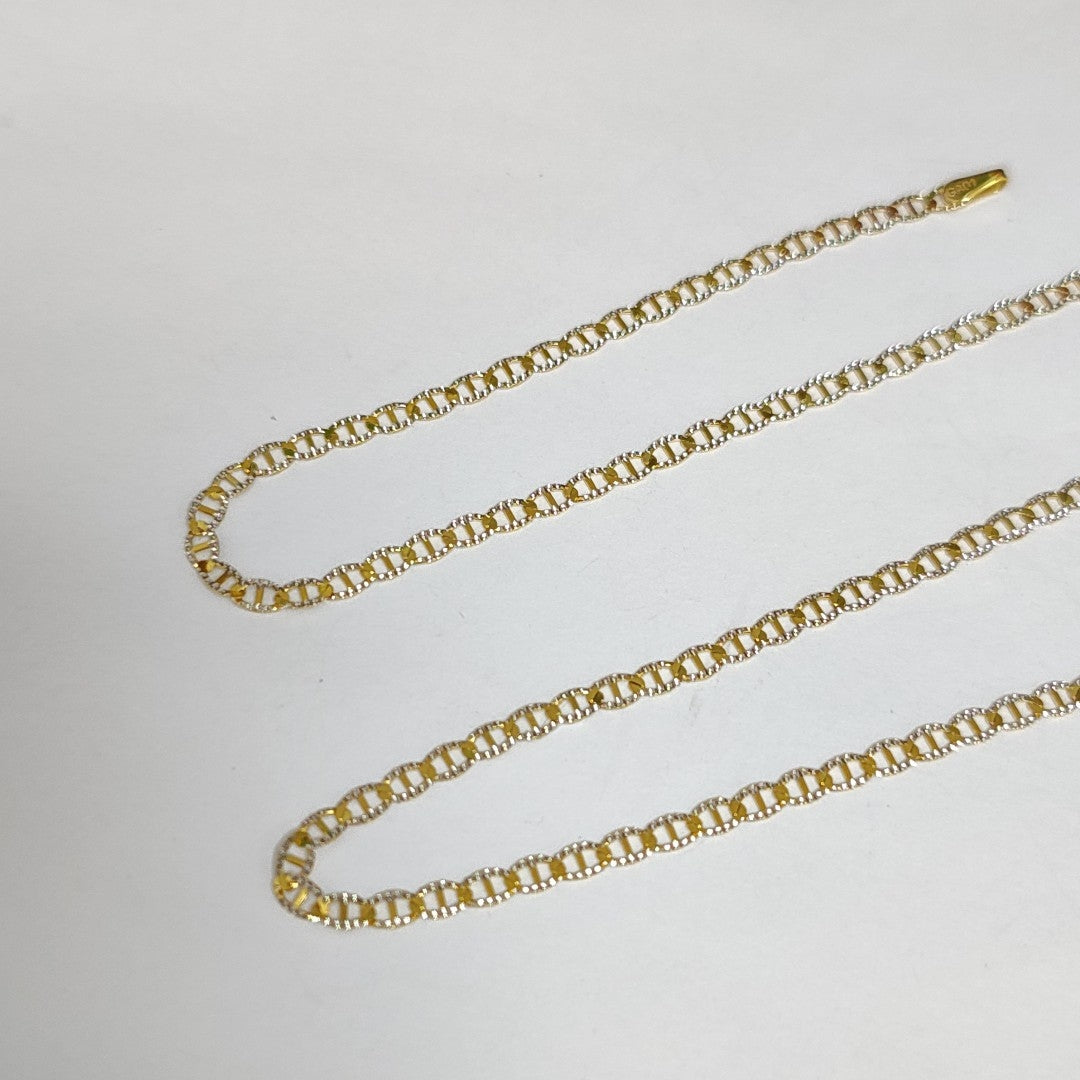 CADENAS TEJIDO GUCHI DIAMANTADO ORO 10K 55 CM 4 GR (NUEVO)