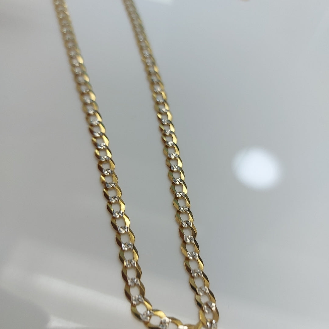 CADENAS BARBADA DIAMANTADA ORO 14K 60 CM 9.5 GR (NUEVO)