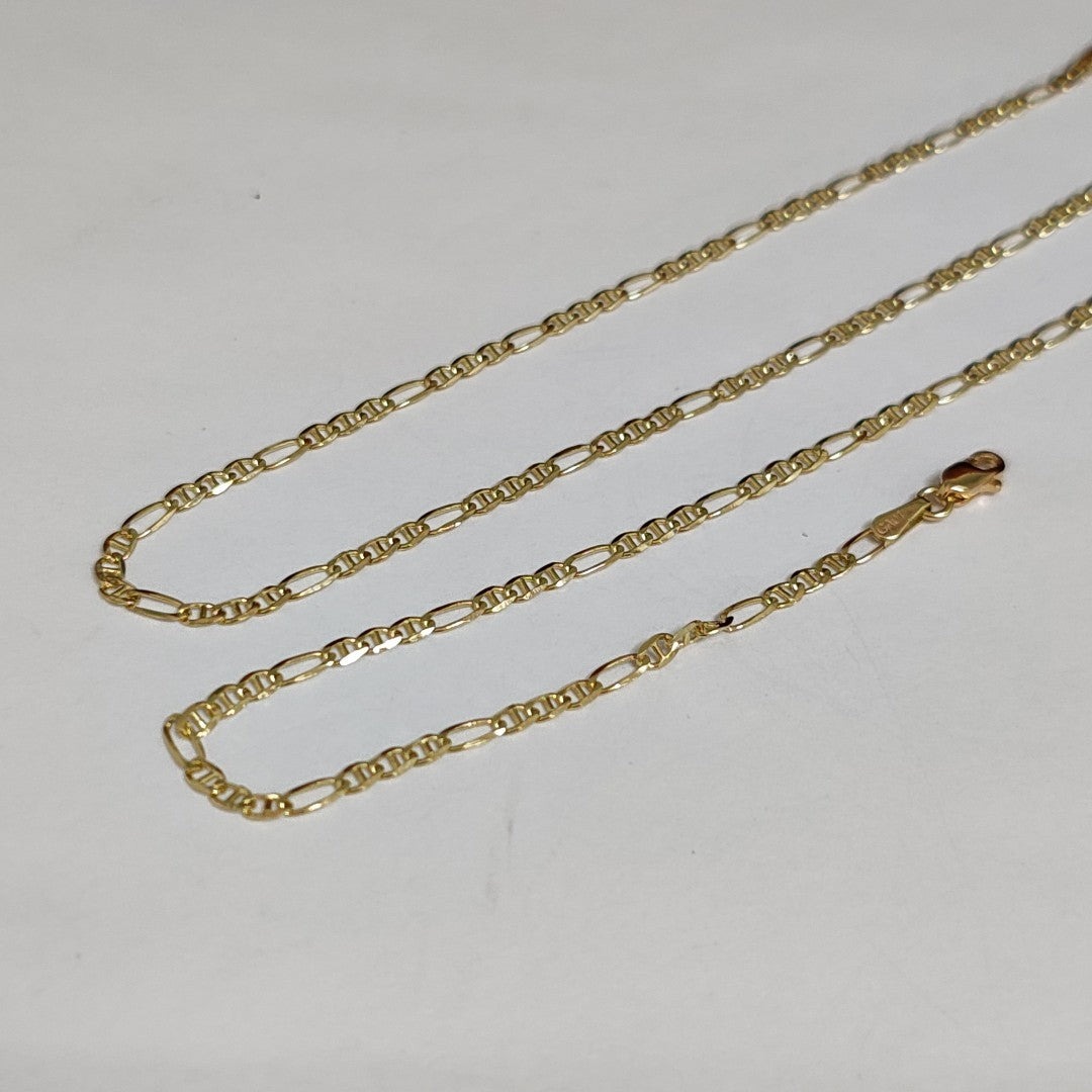 CADENAS TEJIDO FIGARO GUCHI ORO 10K 60 CM 5.2 GR (NUEVO)